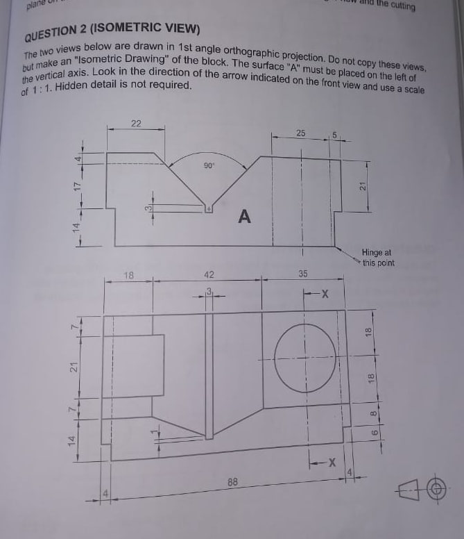 Solved QUESTION 2 (ISOMETRIC VIEW)The two views below are | Chegg.com
