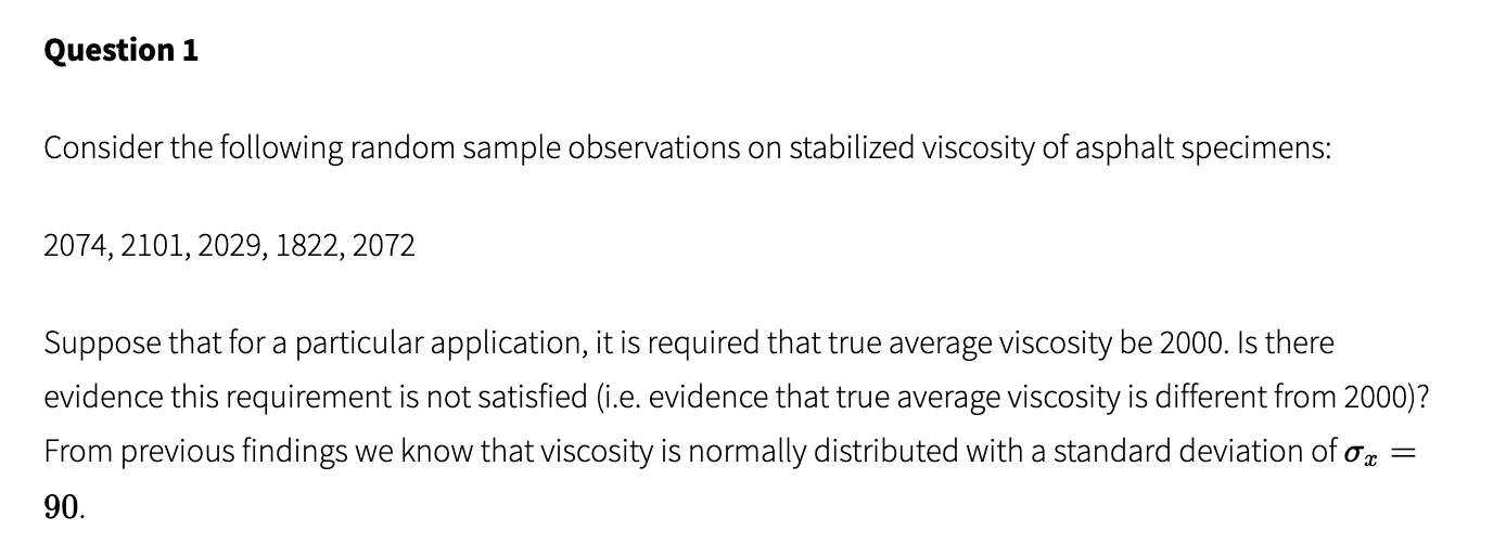 Solved Question 1 Consider the following random sample | Chegg.com