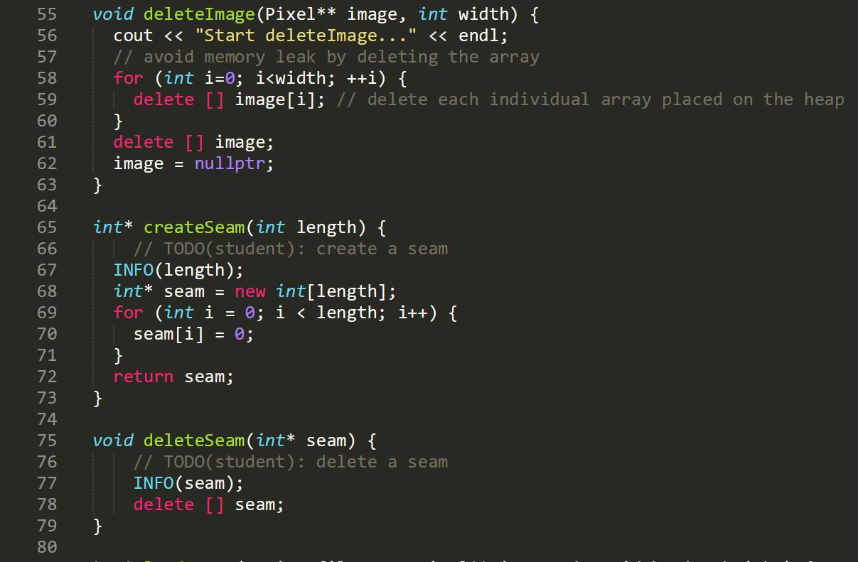 Solved PLEASE HELP!! Seam Carving Pt. 2 C++ I need help with | Chegg.com