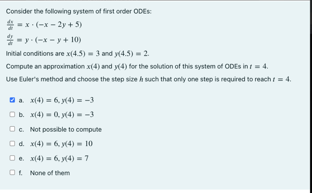 Solved Consider The Following System Of First Order ODEs: | Chegg.com