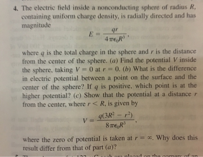 Solved 4. The electric field inside a nonconducting sphere | Chegg.com