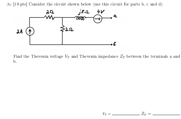 Solved (b) [10 Pts] Consider The Circuit Shown Below (use | Chegg.com