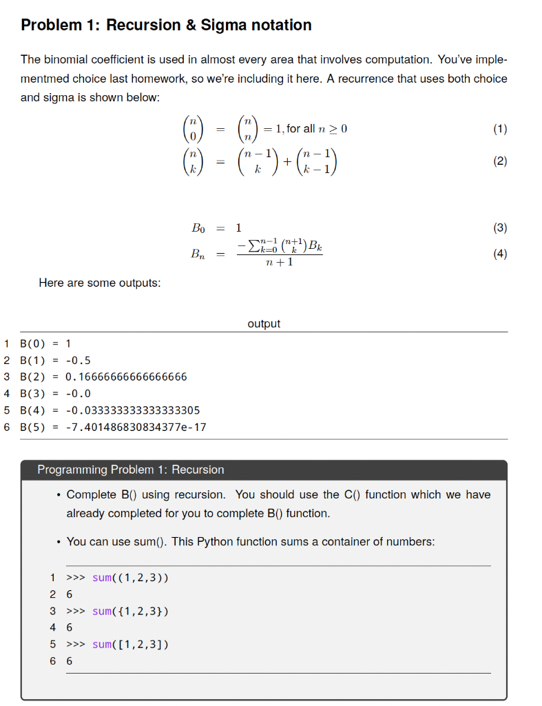 Solved The binomial coefficient is used in almost every area | Chegg.com