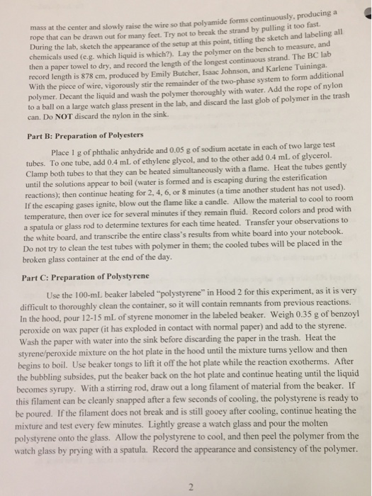 Solved Organic Chemistry Lab 21 Dr. Joe Saunders