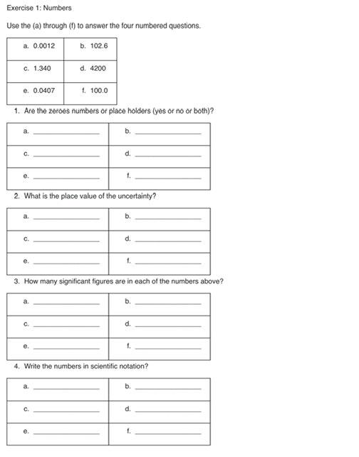 Solved Exercise 1: Numbers Use the (a) through (f) to answer | Chegg.com