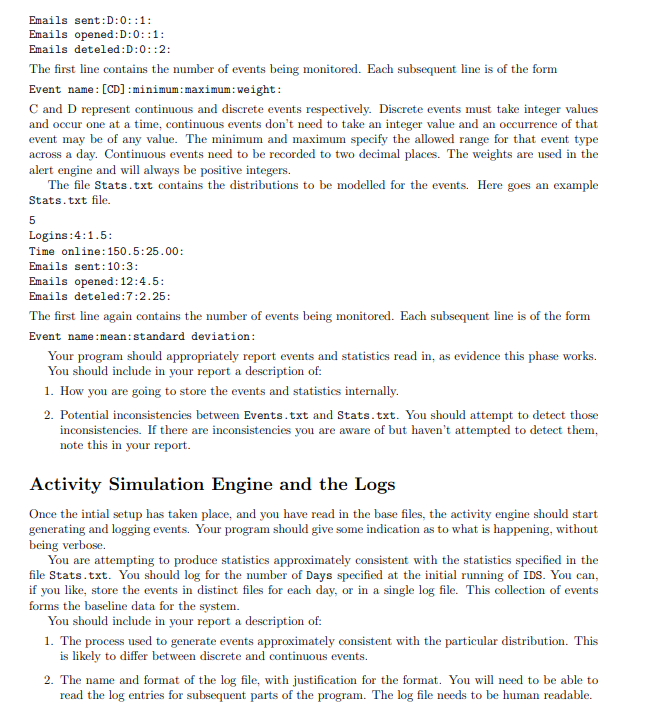 Overview You need to design and implement an Email | Chegg.com