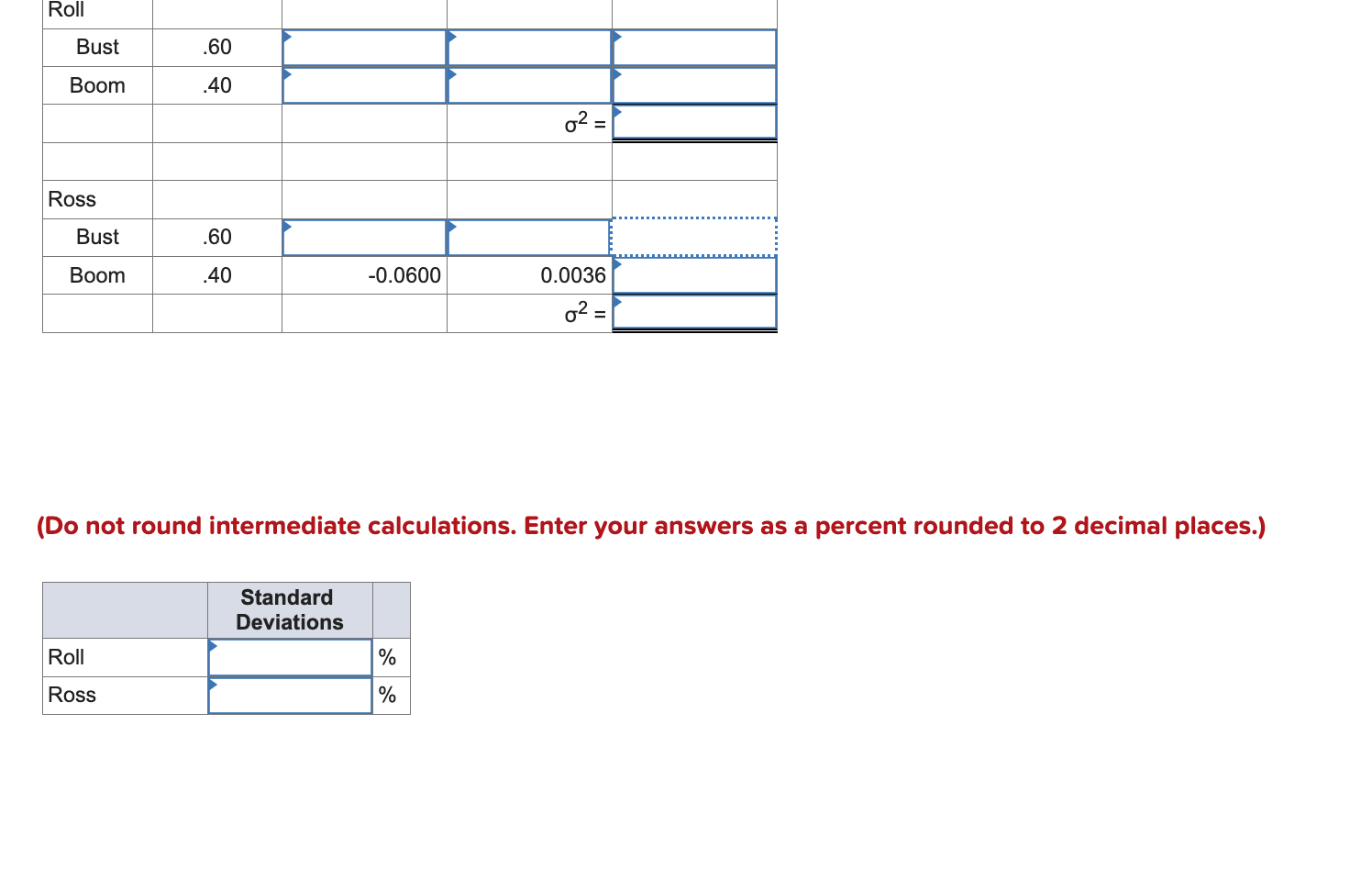 Solved (Do not round intermediate calculations. Enter your | Chegg.com