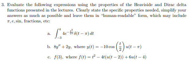 Solved Evaluate The Following Expressions Using The | Chegg.com