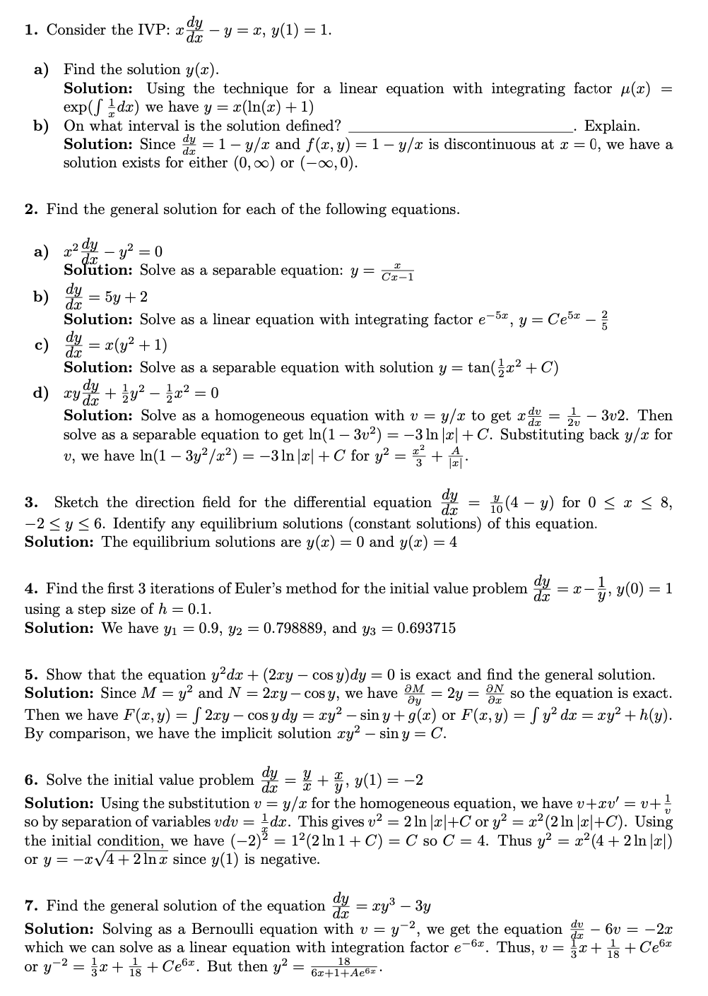 Solved 1 Consider The Ivp 244 Y 1 Y 1 1 A F Chegg Com