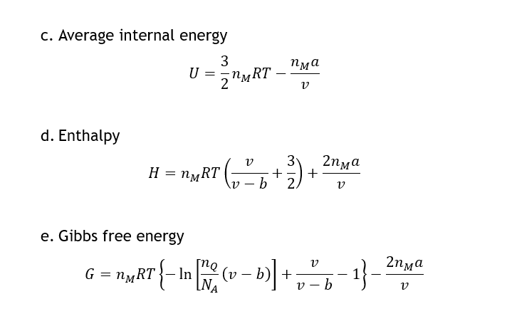 Consider A Van Der Waals Gas Whose Equation Of State | Chegg.com