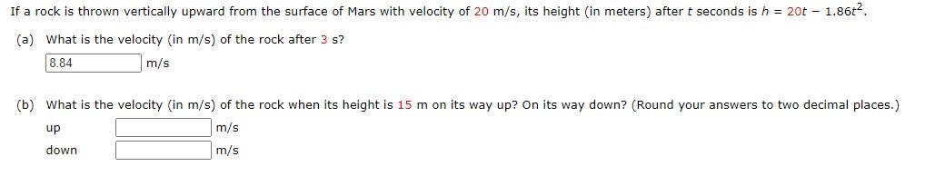 Solved If a rock is thrown vertically upward from the | Chegg.com