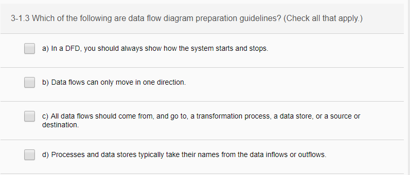 Solved 3-1.3 Which of the following are data flow diagram | Chegg.com