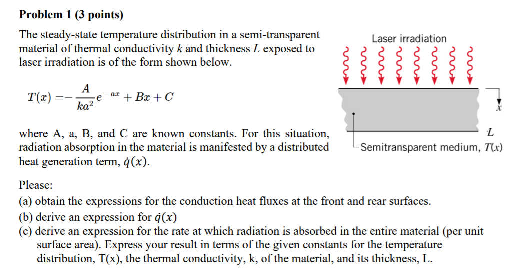 Solved Problem 1 (3 Points) The Steady-state Temperature | Chegg.com