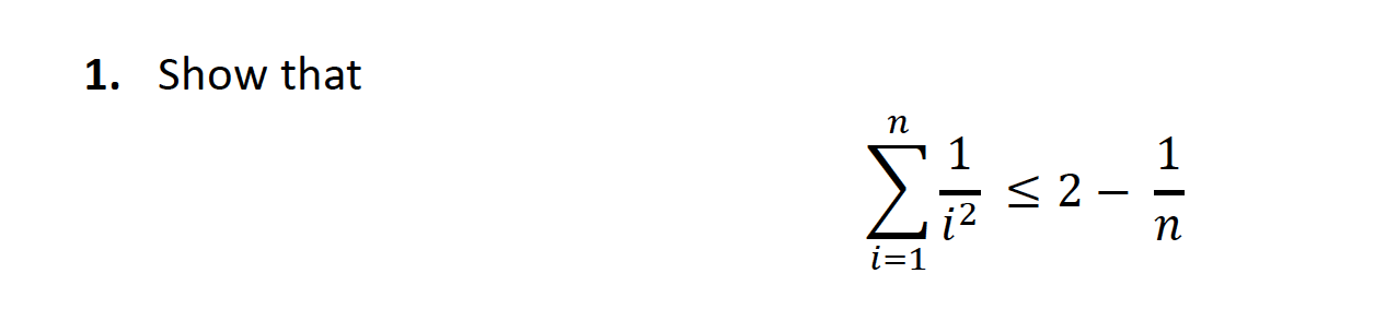 Solved 1. Show that i2 i=1 | Chegg.com