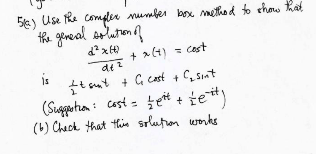 Solved 5(6) Use the complex number box method to show that | Chegg.com
