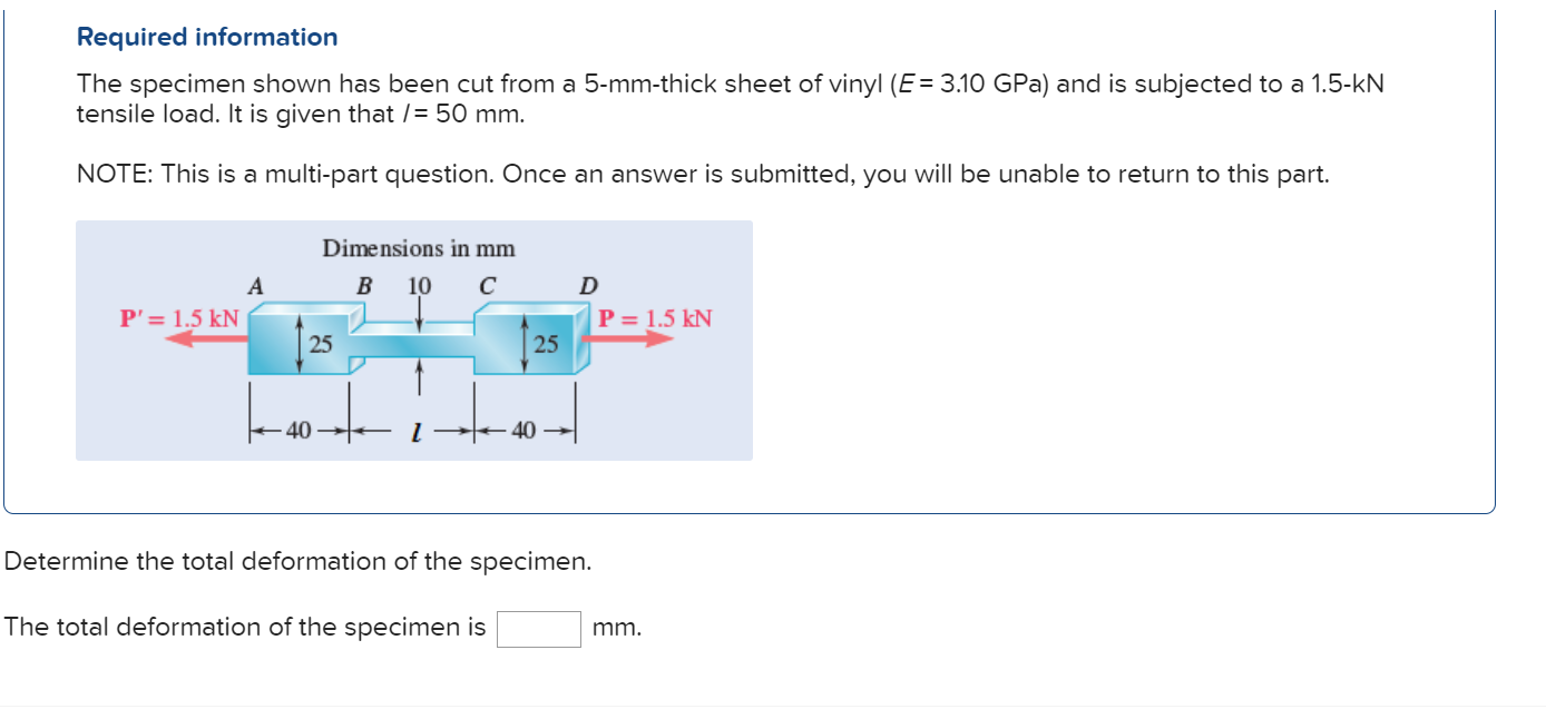 Solved Required information The specimen shown has been cut