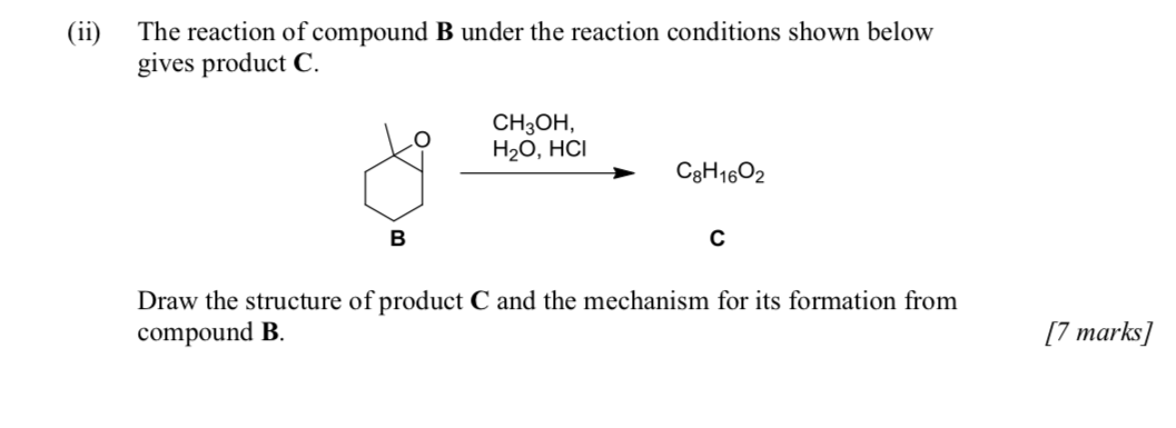 Solved (u) The reaction of compound B under the reaction | Chegg.com