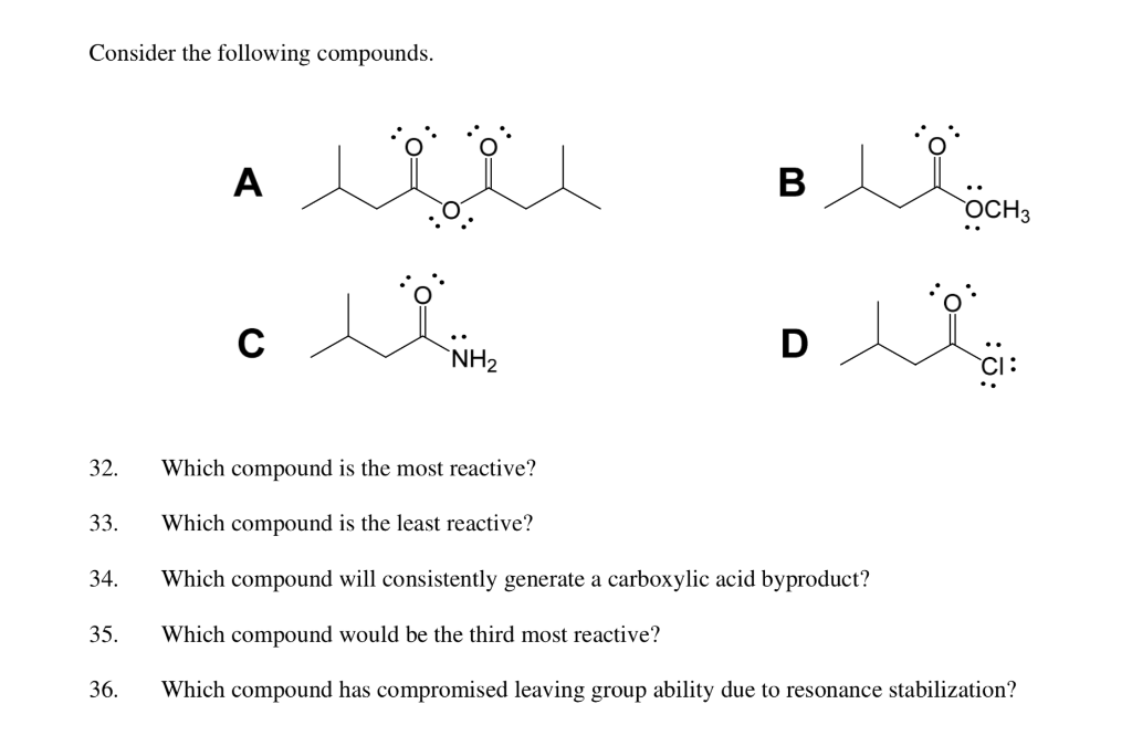 Solved Consider the following compounds. نه ده اله NH2 32. | Chegg.com