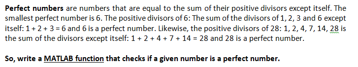 Solved Perfect numbers are numbers that are equal to the sum | Chegg.com