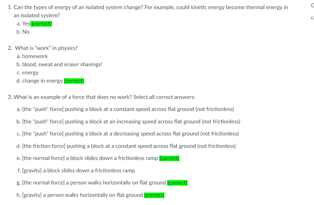Solved G 1. Can the types of energy of an isolated system | Chegg.com