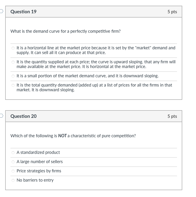 Solved What is the demand curve for a perfectly competitive | Chegg.com