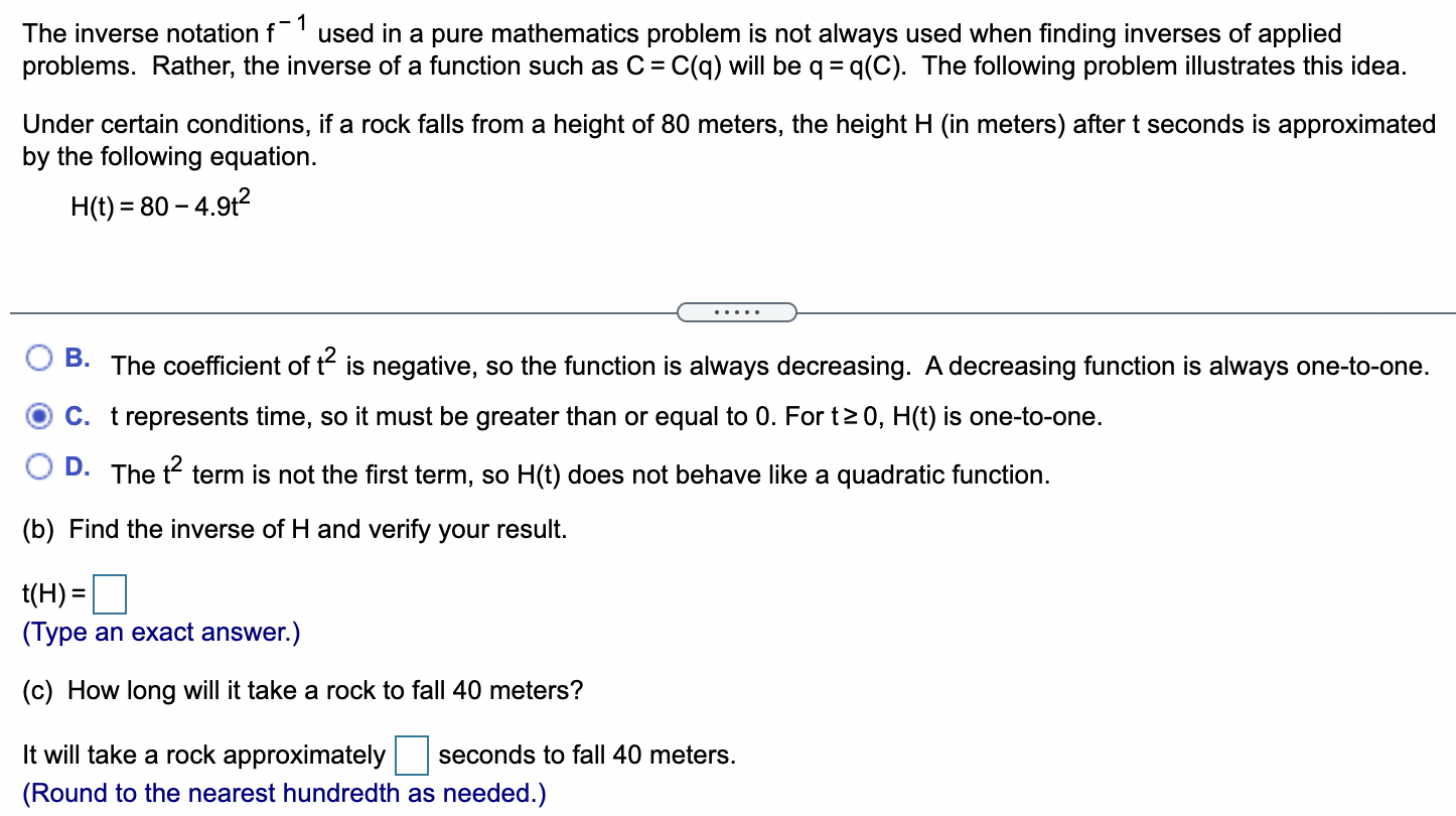 Solved The inverse notation f-1 used in a pure mathematics | Chegg.com