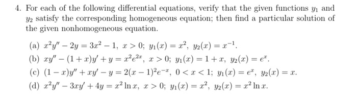 Solved 4. For each of the following differential equations, | Chegg.com