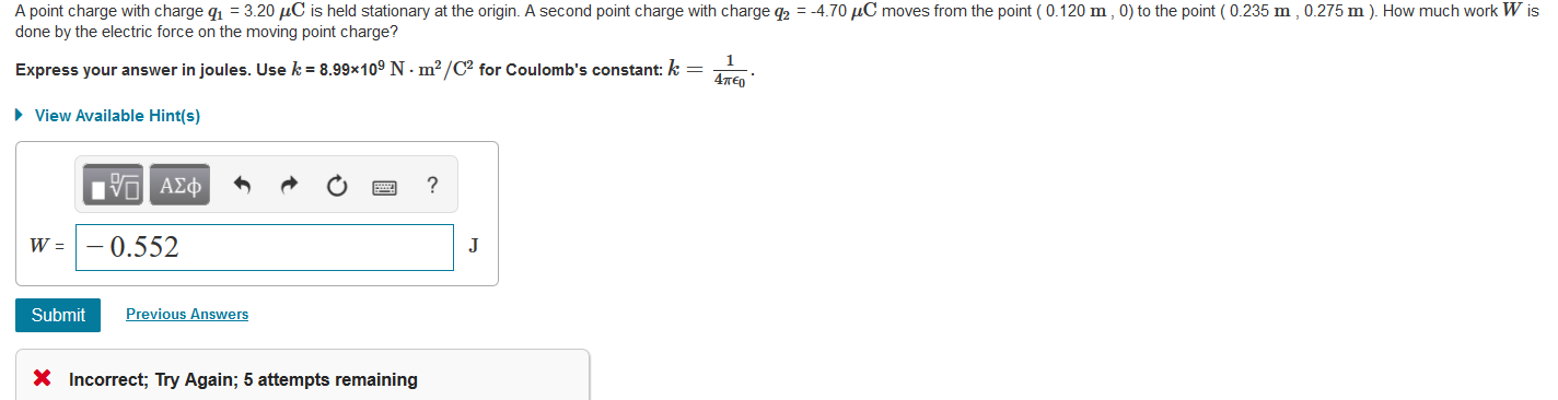 Solved A point charge with charge 41 = 3.20 uC is held | Chegg.com