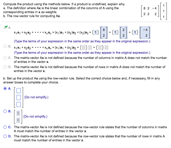 Solved Compute the product using the methods below. If a Chegg