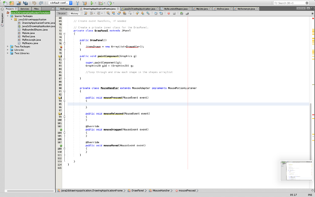 Java 2D Drawing Application. The application will | Chegg.com