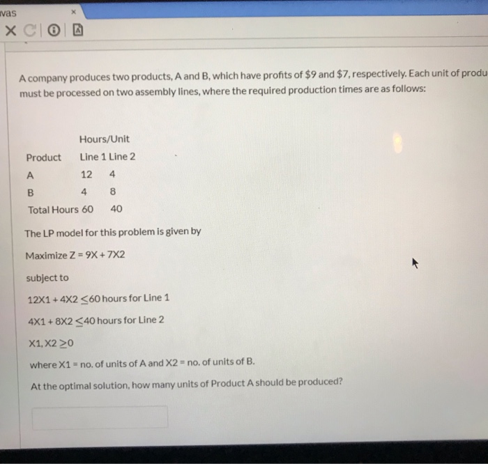 Solved A Company Produces Two Products, A And B, Which Have | Chegg.com