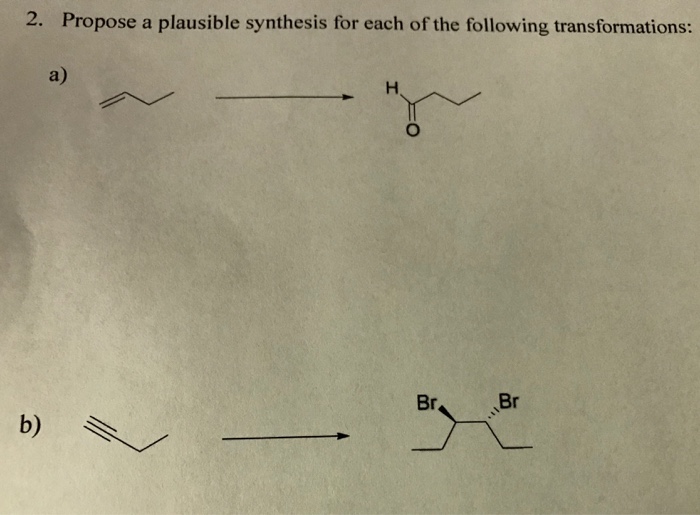 Solved 2. Propose a plausible synthesis for each of the | Chegg.com