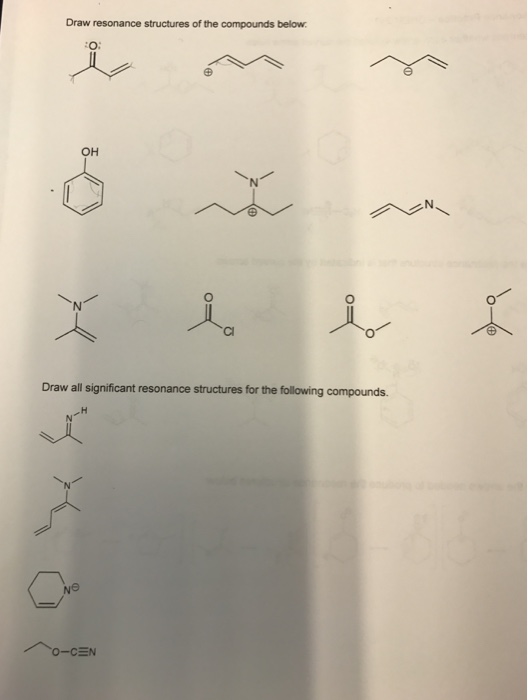 Solved Draw resonance structures of the compounds below O