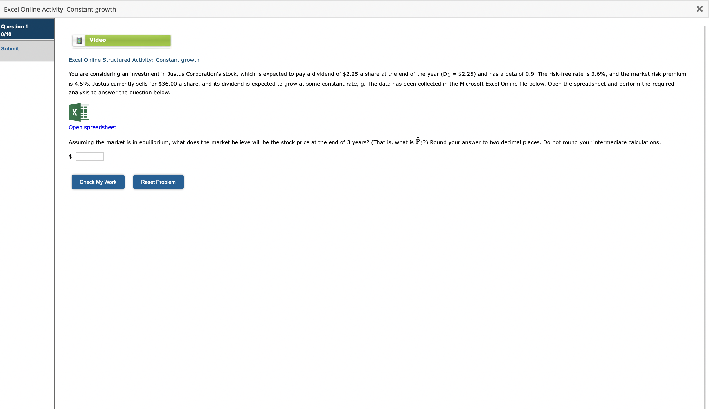 Solved Excel Online Structured Activity: Constant | Chegg.com