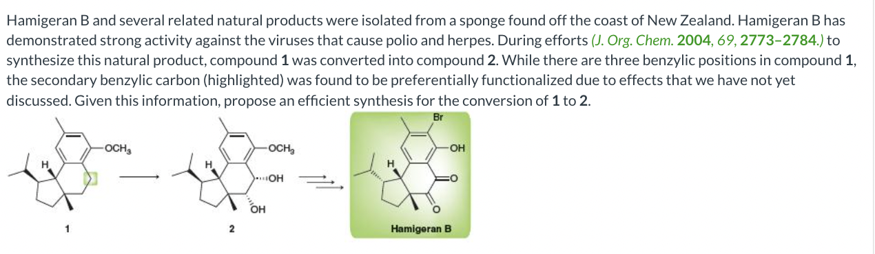 Solved Hamigeran B And Several Related Natural Products Were | Chegg.com