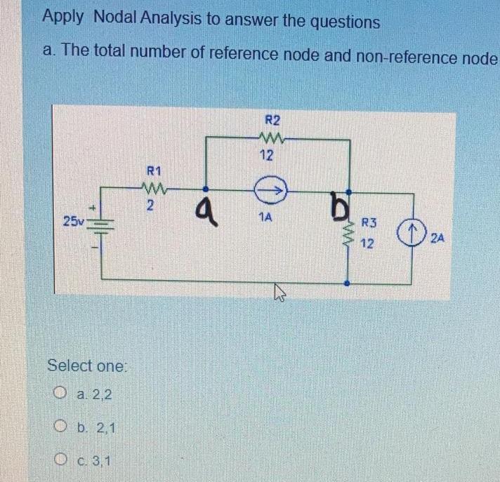 Solved Apply Nodal Analysis to answer the questions a. The | Chegg.com image.