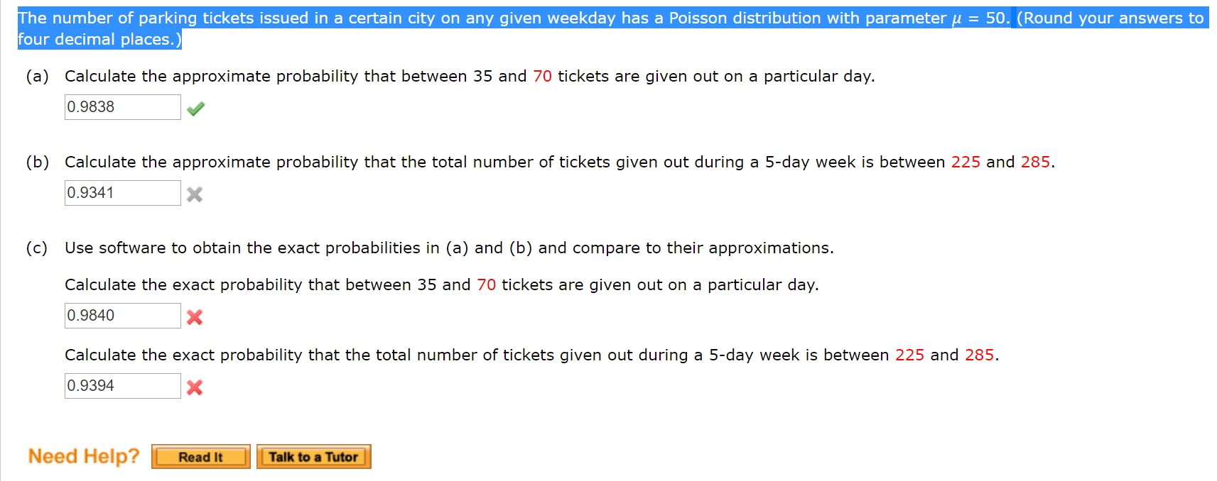 Solved The Number Of Parking Tickets Issued In A Certain | Chegg.com