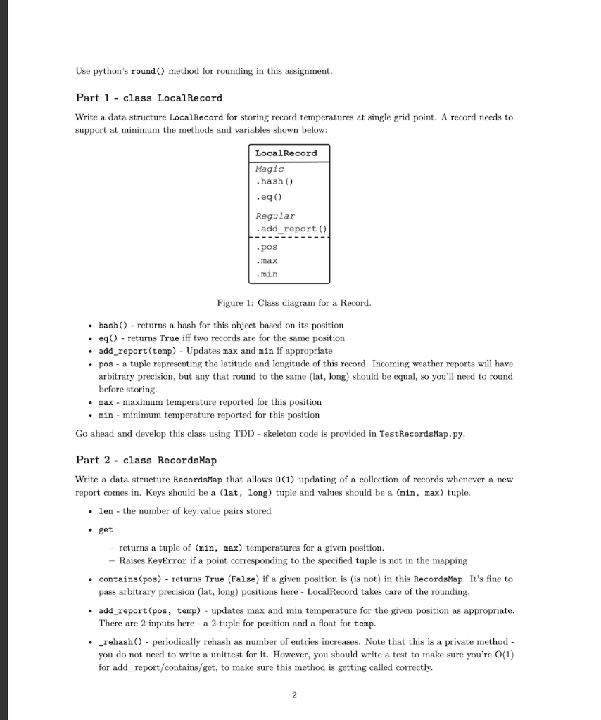 Use python's round () method for rounding in this | Chegg.com