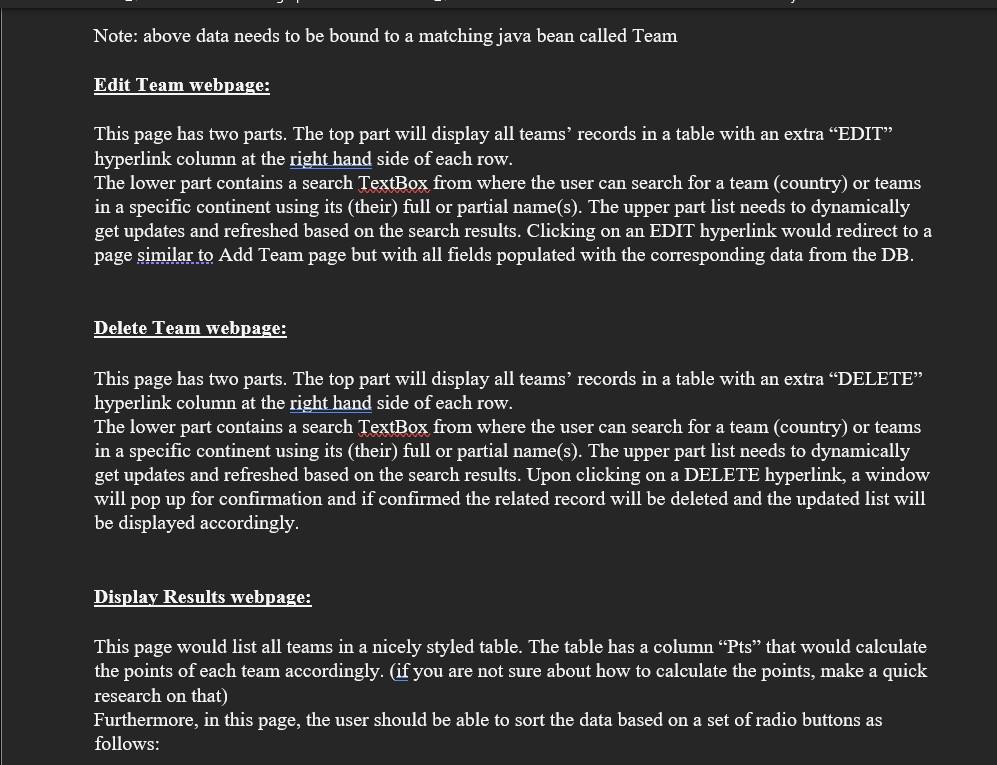 Solved Description You are going to develop a simple but | Chegg.com