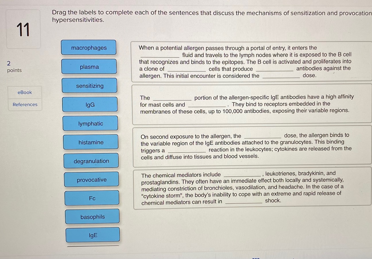 Solved Drag the labels to complete each of the sentences