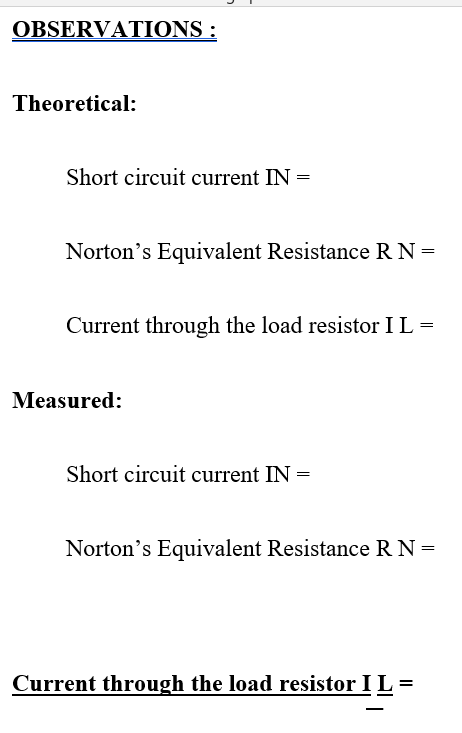 Solved PART B: NORTON'S THEOREM CIRCUIT DIAGRAM: 1.8KQ 1.8KO | Chegg.com