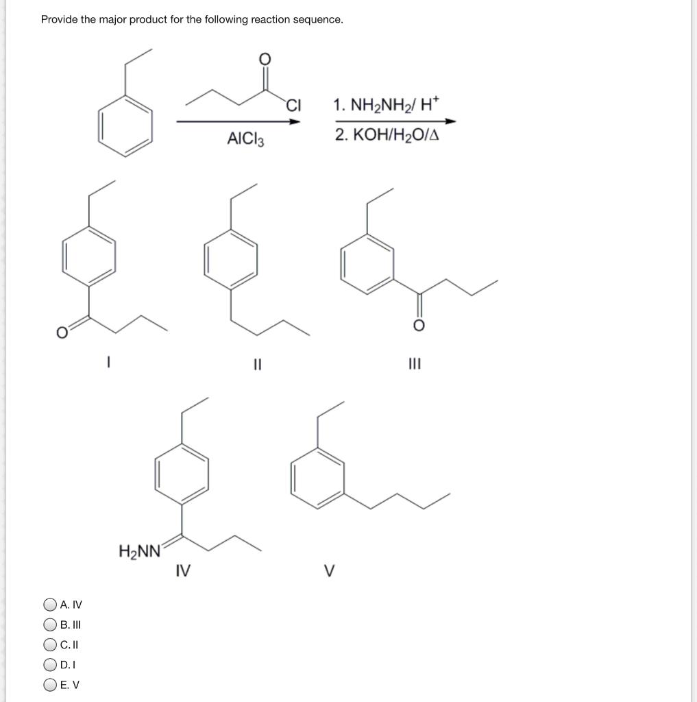 Solved Provide The Major Product For The Following Reacti Chegg Com