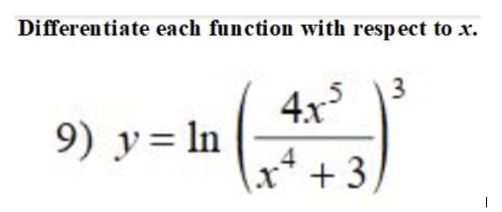 Solved Differentiate each function with respect to x. | Chegg.com