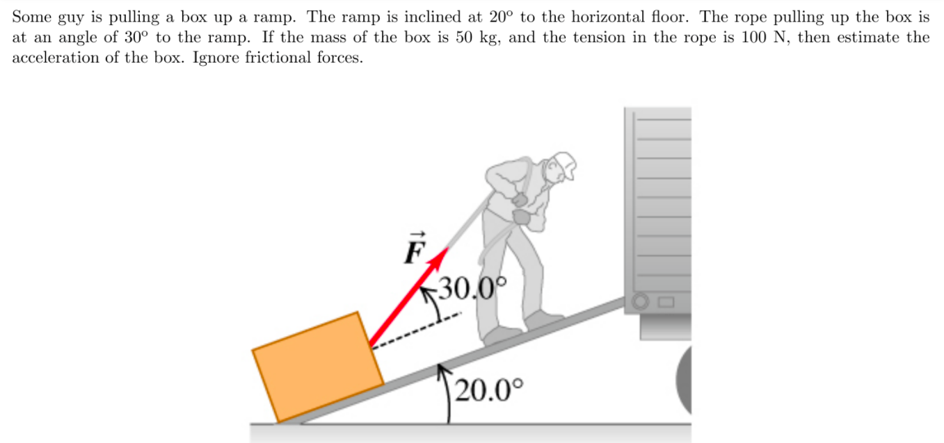 Solved Some guy is pulling a box up a ramp. The ramp is