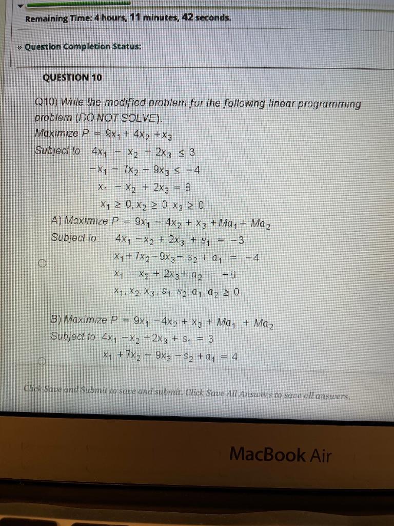 Solved Remaining Time: 4 Hours, 11 Minutes, 42 Seconds. | Chegg.com