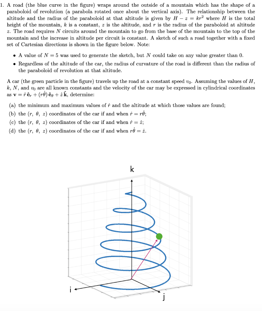 A Road The Blue Curve In The Figure Wraps Around Chegg Com