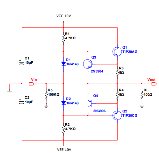 4 Complementary class-AB output stage Emitter | Chegg.com