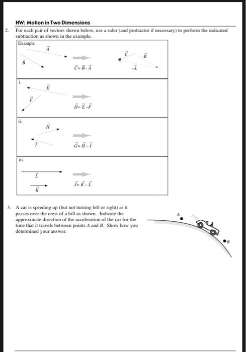 Solved HW: Motion in Two Dimensions 2For each pair of | Chegg.com