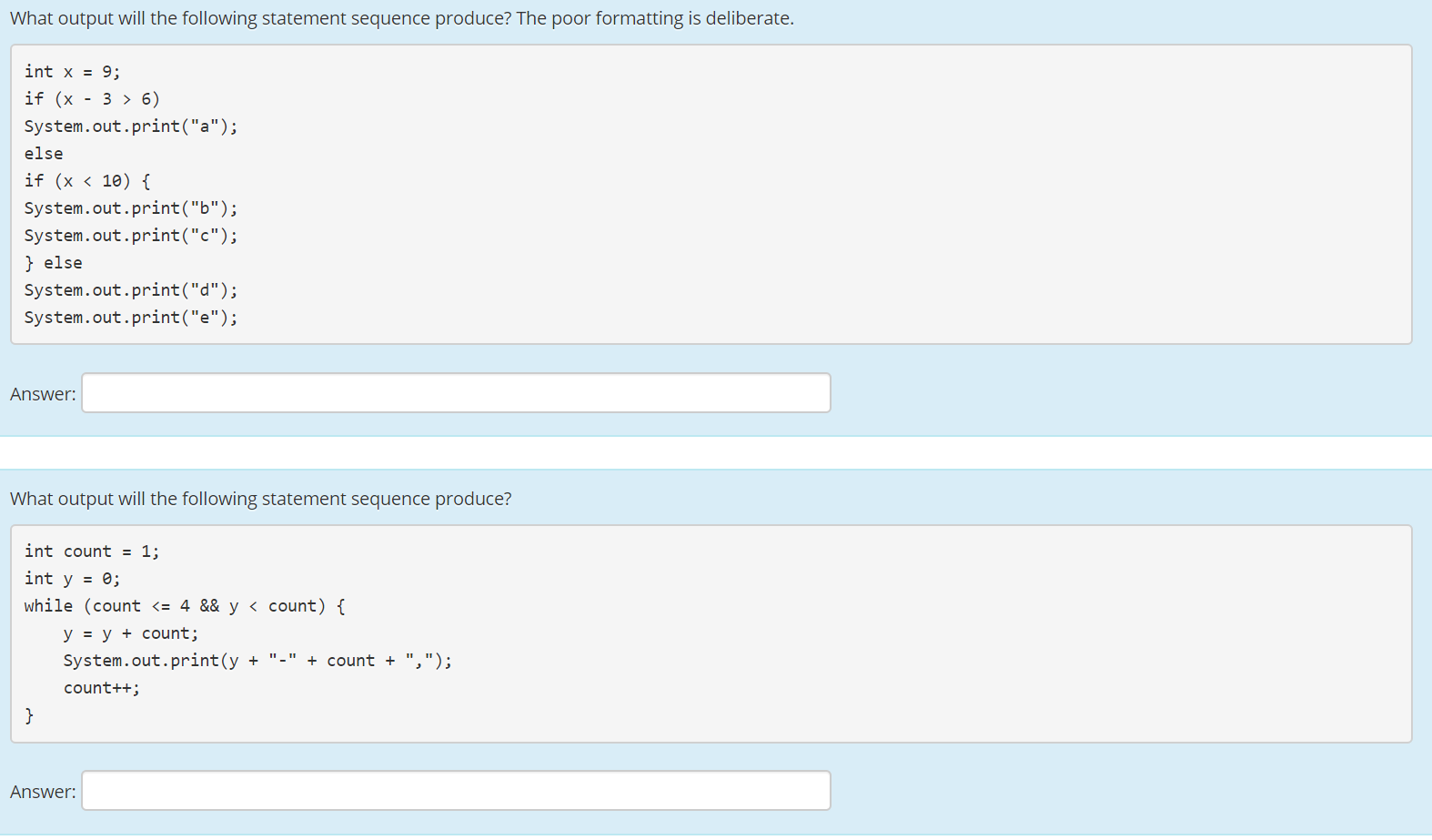 Picture of Solved What output will the following statement sequence | Chegg.com