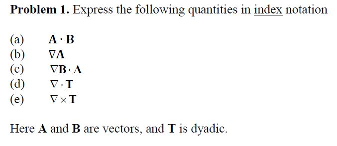Solved Problem 1. Express the following quantities in index | Chegg.com